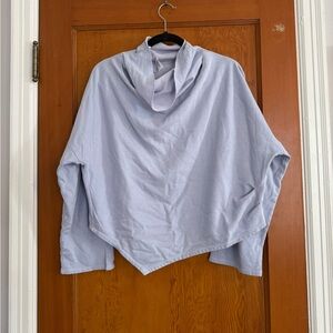 Lanston Size Large Asymmetrical Lightweight Terry Sweater Light Bluish Purple